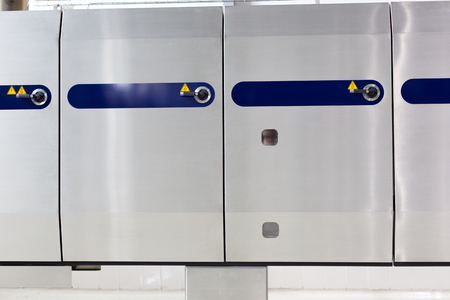 Ice cream production line. Conveyor production. Oven for food production. Selective focusの写真素材
