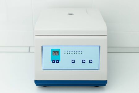 Closeup of white medical equipment in dentist cabinetの写真素材