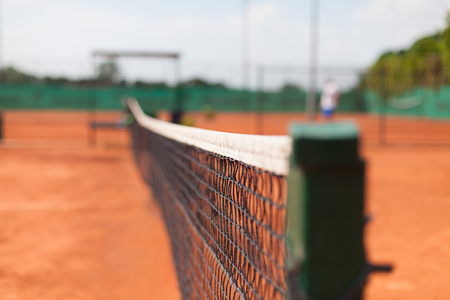 tennis net side viewの写真素材