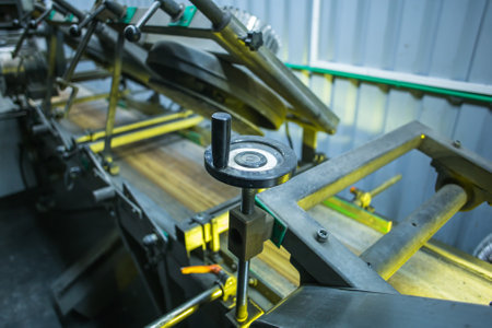 close up of machine in wood production factory