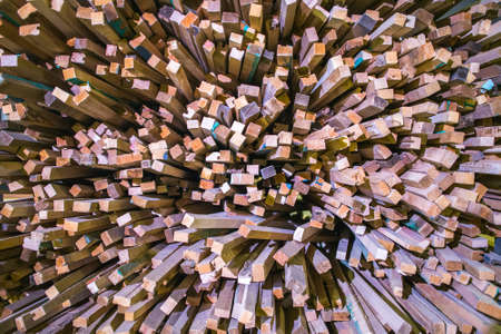 many wooden sticks from above viewの写真素材