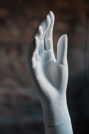 white display model mannequin hand