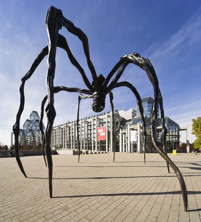 Spider Sculpture called Maman in front of the National Gallery of Canadaの写真素材