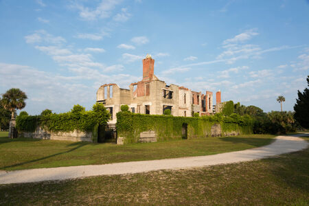 Remains of the Dungeness mansion on Cumberland Island, Georgiaのeditorial素材