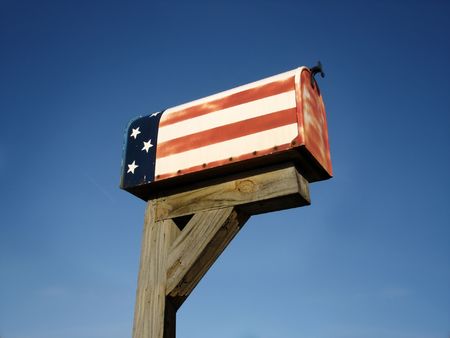Old Patriotic Mailboxの写真素材