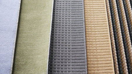 Close-up many different carpet samples