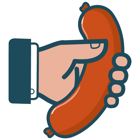 Businessman holding sausageのイラスト素材
