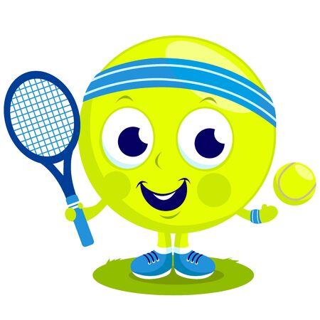 Tennis ball characterのイラスト素材