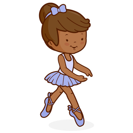Little African American ballet dancer girlのイラスト素材