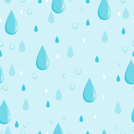 Water drops background. Seamless pattern. Vector illustration.のイラスト素材