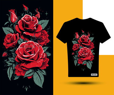 Rose t shirt designのイラスト素材