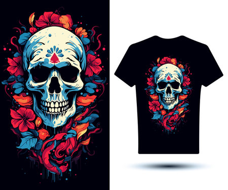 funny skeleton t shirt designのイラスト素材