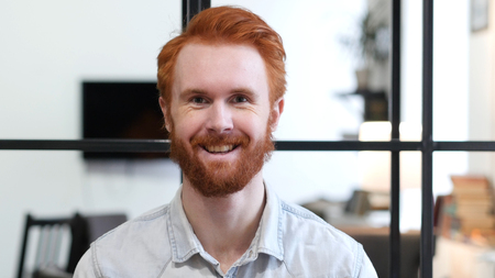 Portrait of Smiling Beard Manの写真素材
