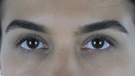 Close Up of Female Beautiful Eyes, Looking in Cameraの写真素材