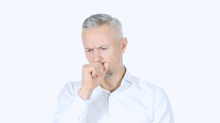 Coughing , Businessman Suffering From Coughの写真素材