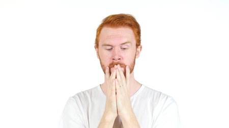 Depressed Man with Problems, Thinking about Lossの写真素材