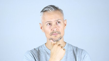 Thinking, Portrait of Pensive Man, Planningの写真素材