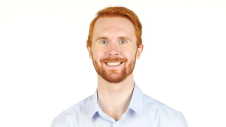 Portrait of smiling young Red Hair businessmanの写真素材
