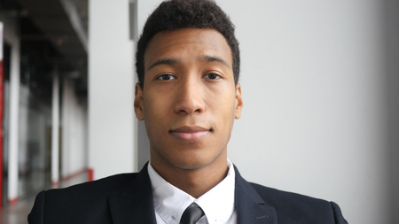Afro-American Businessman in Suit, Portraitの写真素材