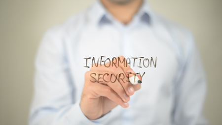 Information Security, writing on transparent screenの写真素材