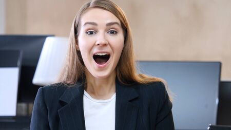 Amazed, Surprised Young Girlの写真素材