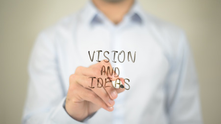 Vision And Idea , writing on transparent screenの写真素材