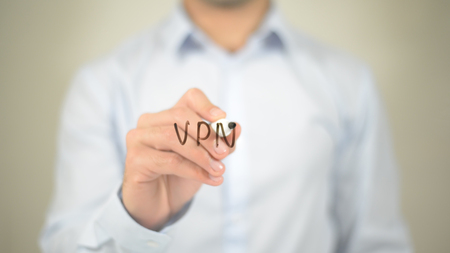 VPN, writing on transparent screenの写真素材
