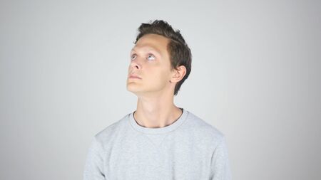 Sad Man Thinking in Frustration about His Project, Isolated