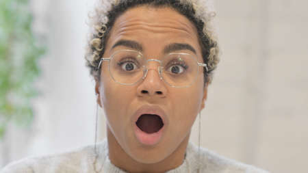 Face Close Up of African Woman with Shocked Expression