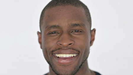 Face Close Up of Smiling Young African Man