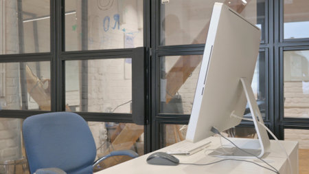Man Leaving after Working on Computerの写真素材