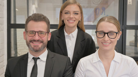 Portrait of Smiling Business People in Officeの写真素材
