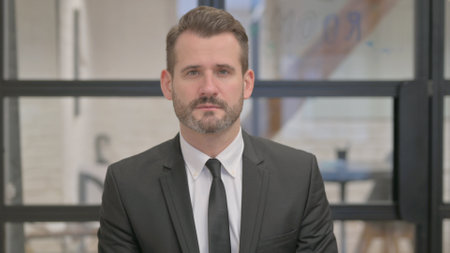 Portrait of Serious Middle Aged Businessmanの写真素材