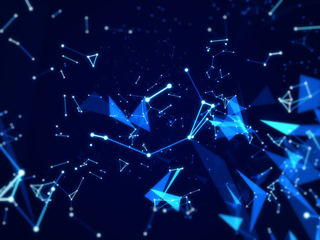 Hi-tech Background With line abstract Connecting Network background, blue polygon theme.