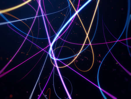 Colorful lights streak background.