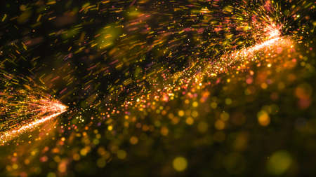 Gold light spark glamour abstract background.