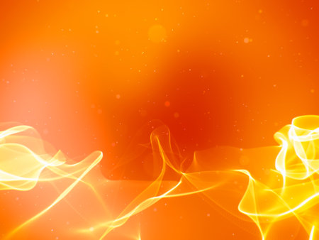 Orange wavy lights elegant abstract background and copyspace.の写真素材