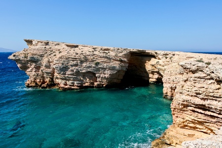 Sharp rocks in Koufonissia island, Cyclades, Greeceの写真素材