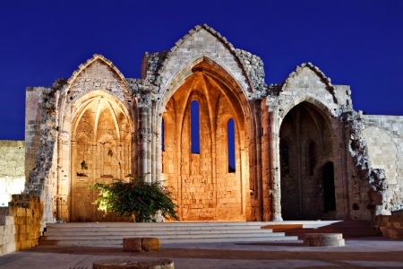 Medieval church ruins, Rhodes, Greeceの写真素材