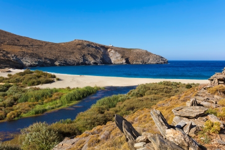 Achla beach, Andros, Greeceの写真素材