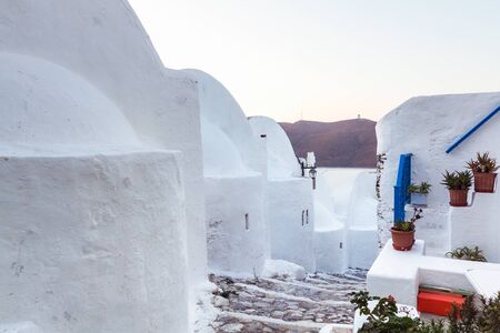 Traditional houses and Churches in Astypalea Greeceの写真素材