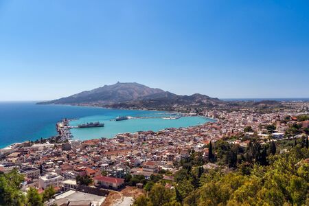 Zakynthos port panoramic view, Greeceの写真素材