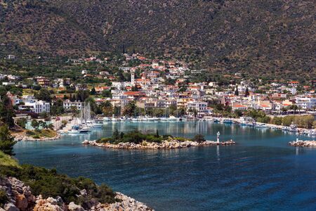 Methana port in Attica, Greeceの写真素材