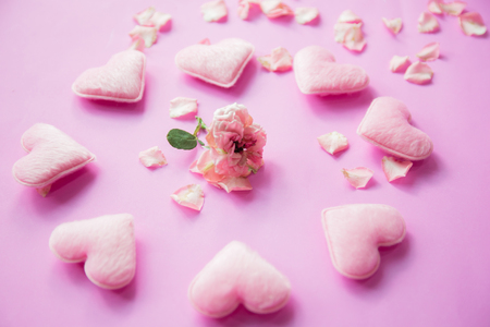 Hearts and roseの写真素材