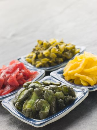Selection of Pickled Vegetablesの写真素材