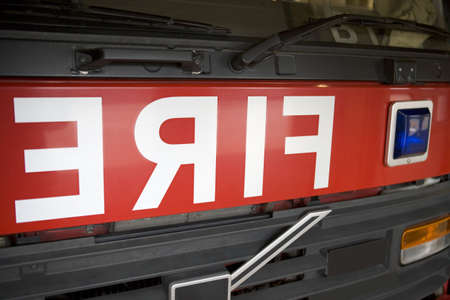 Shot of the front of a fire engine