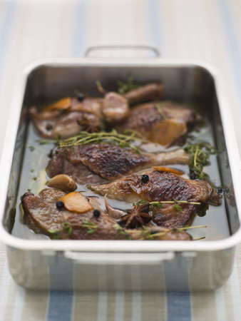 Tray of Confit Duck Legsの写真素材