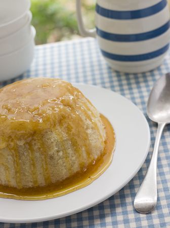 Steamed Syrup Sponge with a jug of Custardの写真素材