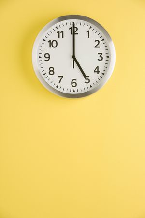 Office Clock Displaying 5 O'clock