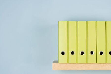 Row Of Green Ring Bindersの写真素材